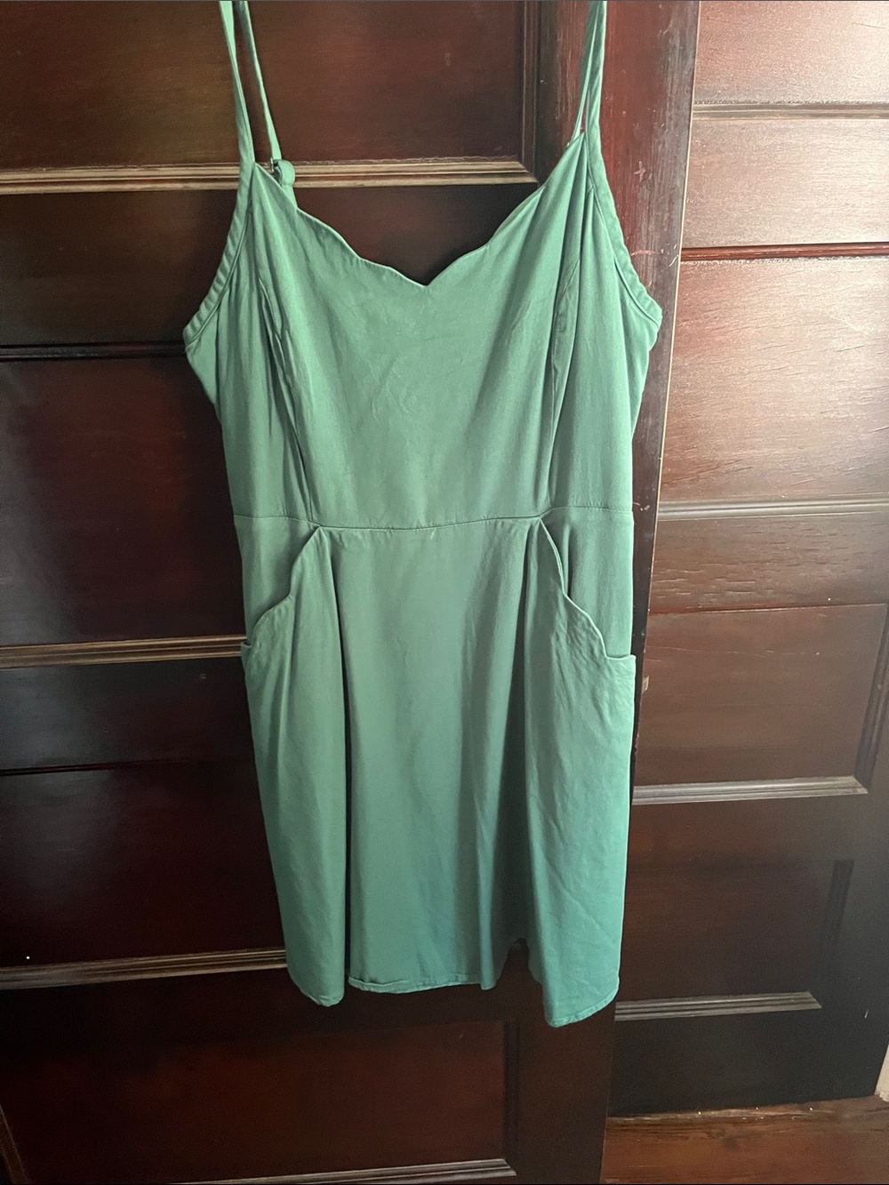 41 Hawthorn Green Spaghetti-Strap Mini Dress with Pockets